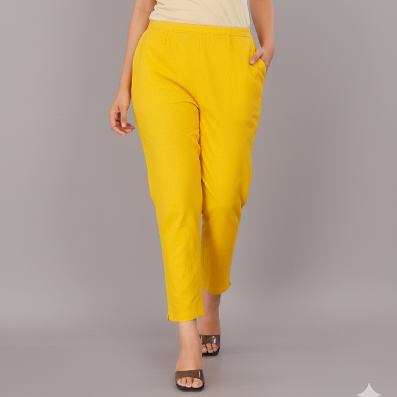 Yellow Comfort Cotton Trousers