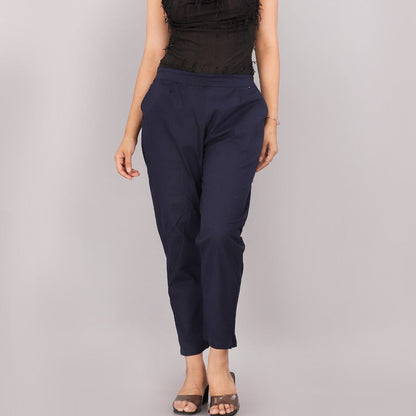 Navy Blue Comfort Cotton Trousers