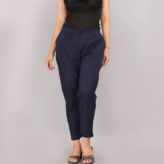 Navy Blue Comfort Cotton Trousers
