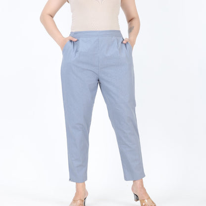 Blue Comfort Cotton Trousers