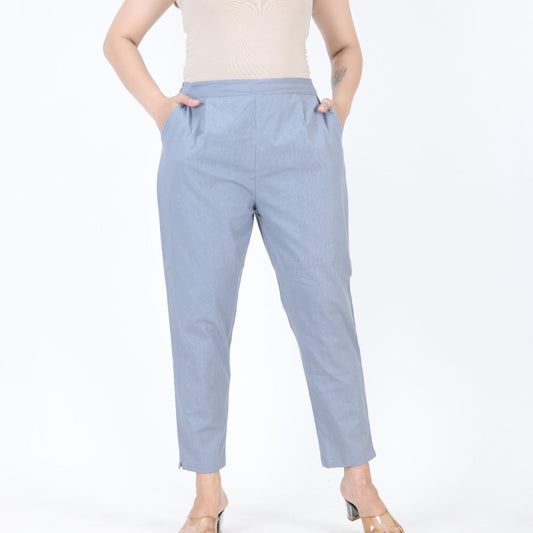 Blue Comfort Cotton Trousers