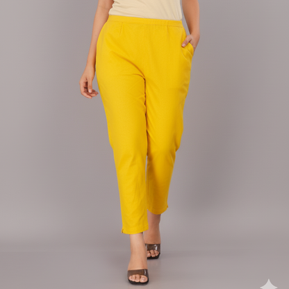 Yellow Comfort Cotton Trousers