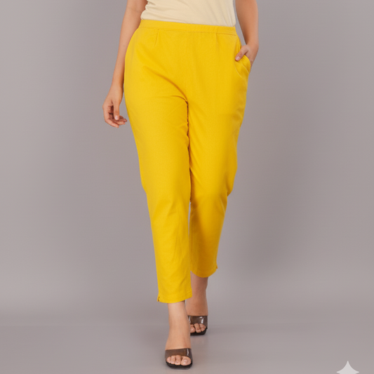Yellow Comfort Cotton Trousers